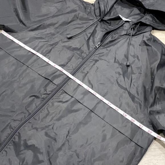 Team 365 Gray Hooded Rain Jacket Full Zip Windbreaker - Picture 5 of 10